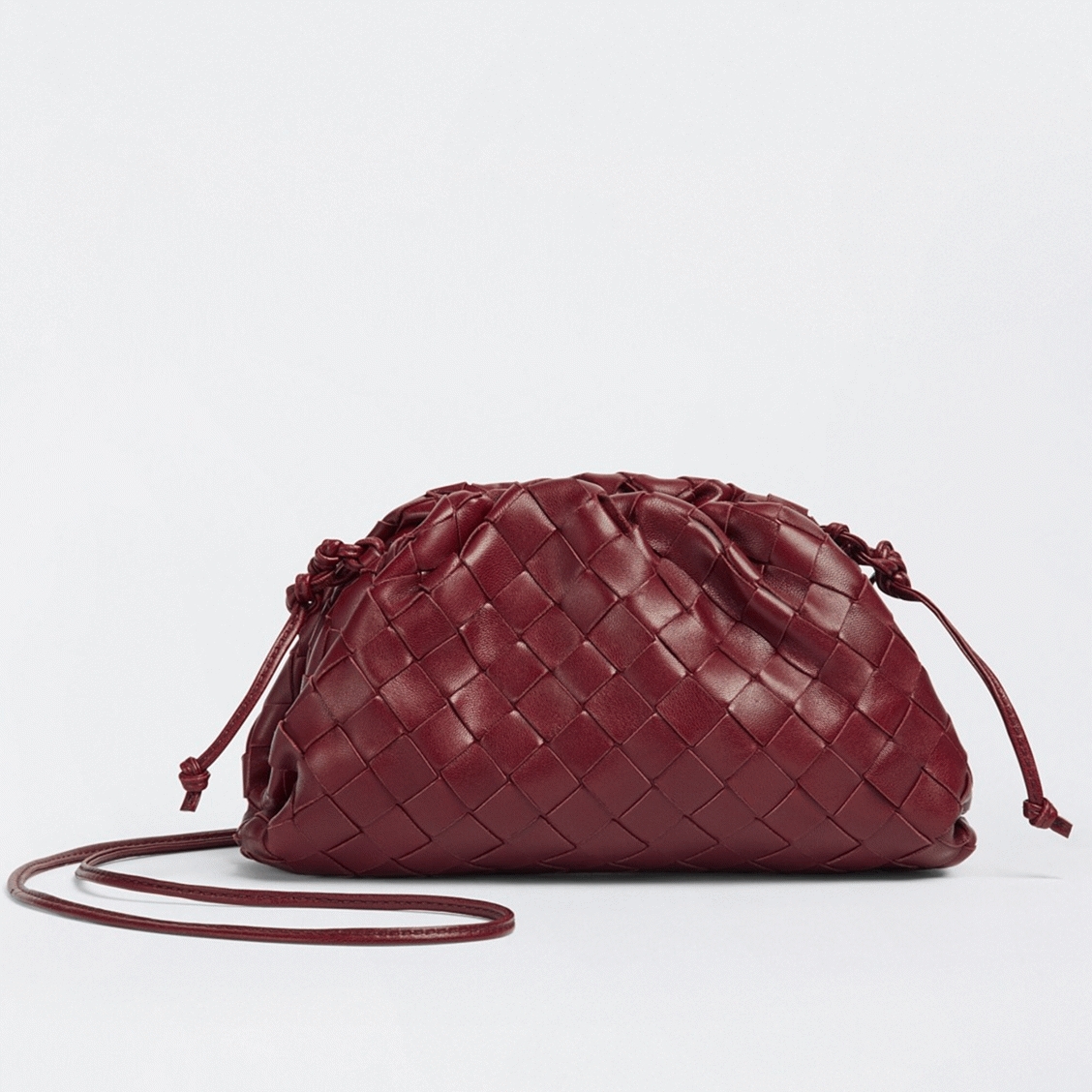 Fake Bottega Veneta Mini Pouch with Strap Bordeaux