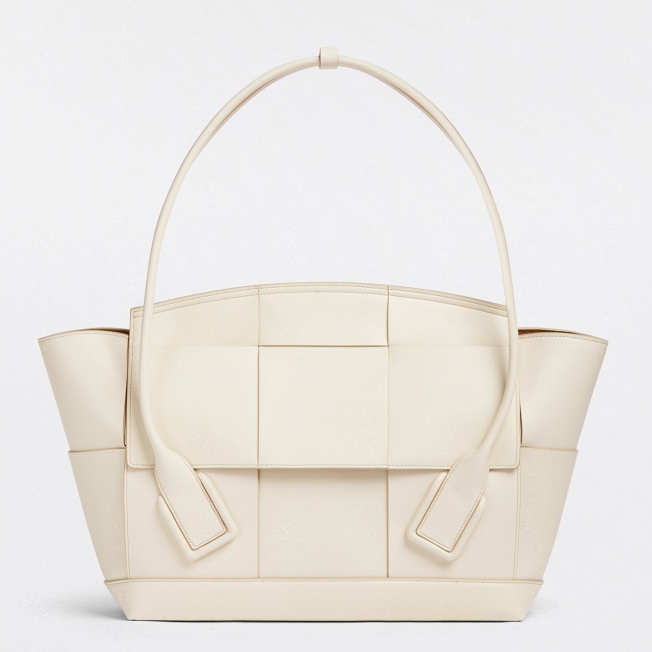 Top Quality Fake Bottega Veneta Arco Medium Bag In White Intrecciato Calfskin