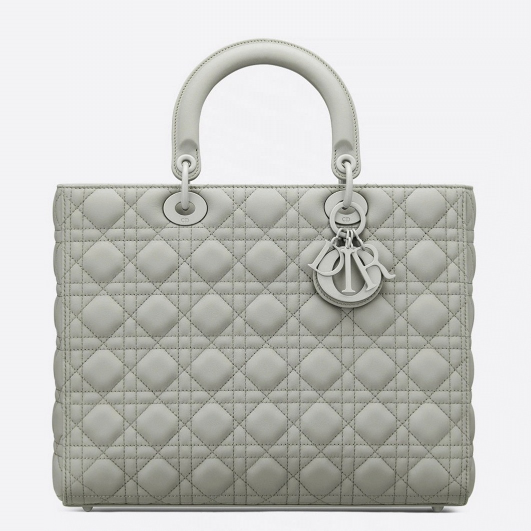 Dior Lady Dior Large Bag Fake in Grey