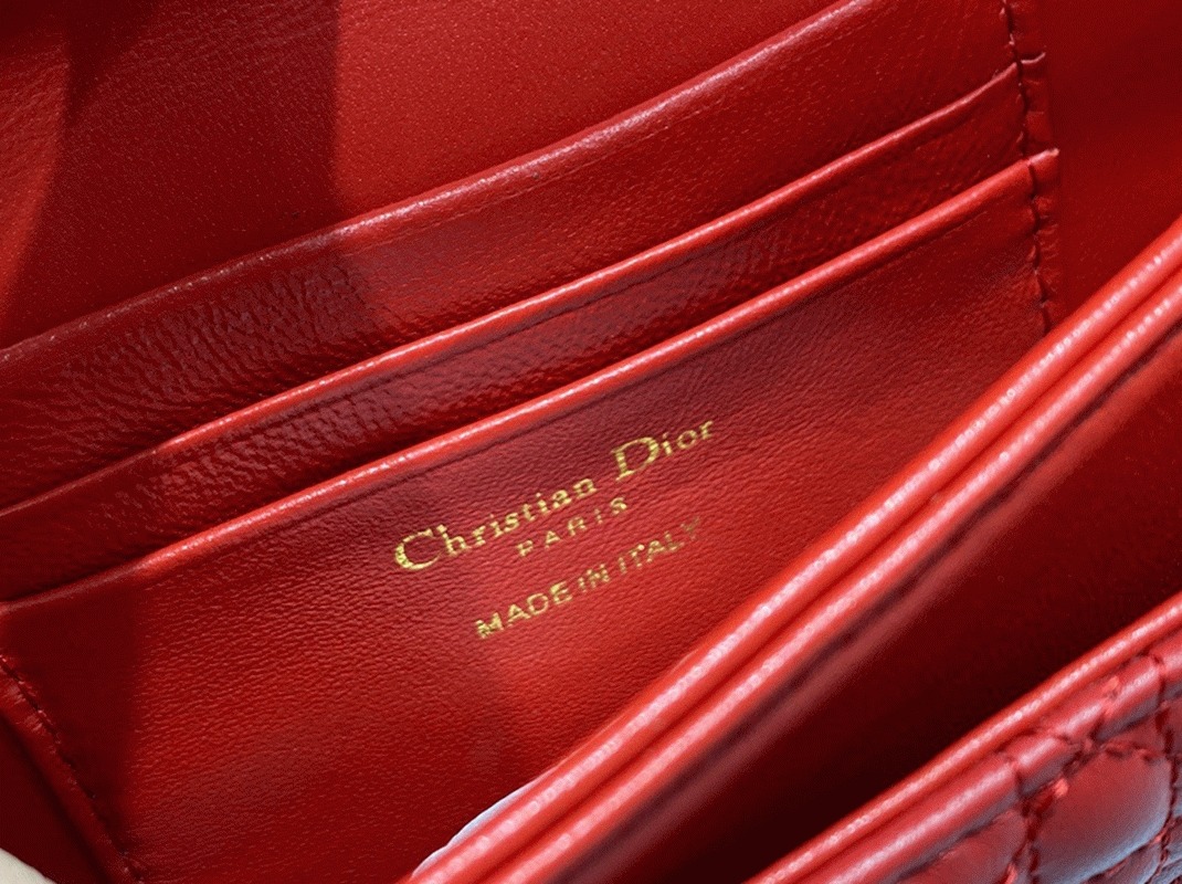 Dior Miss Dior Mini Bag Knockoff in Red Cannage Lambskin