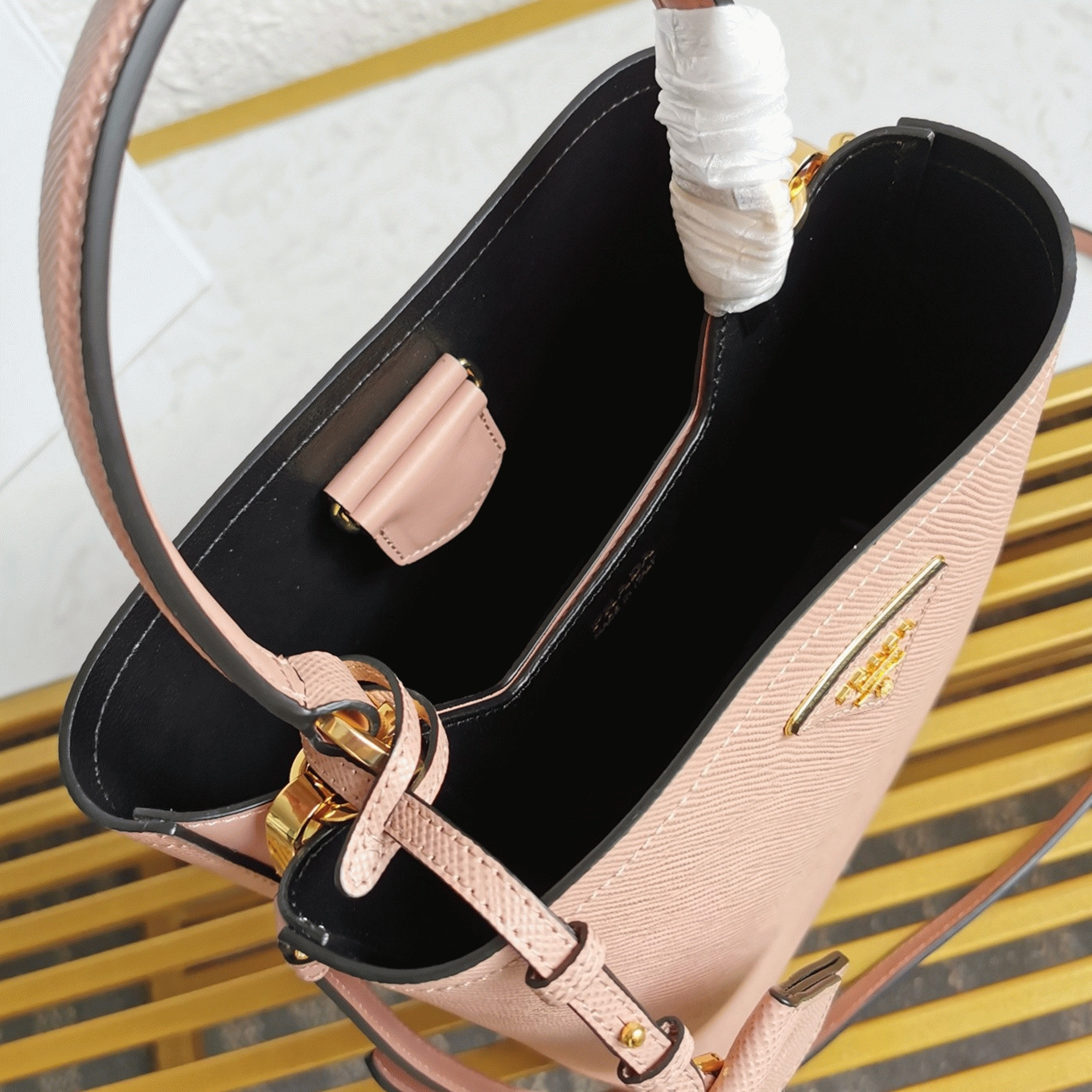 Powder Prada Medium Panier Bag Knockoff