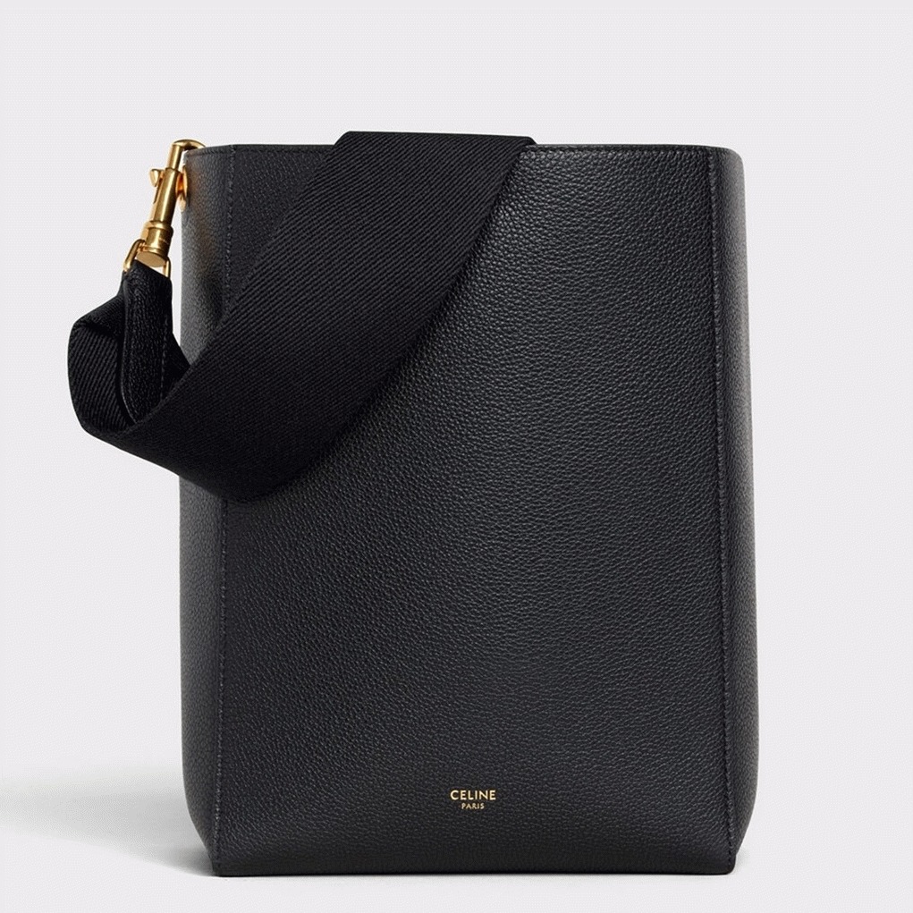 Top Quality Fake Celine Sangle Small Bucket Bag In Black Calfskin