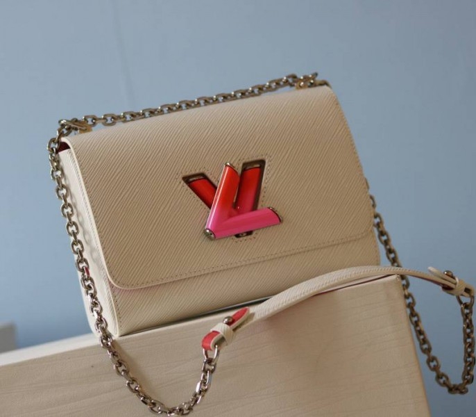 Louis Vuitton Epi Leather Twist MM Limited Edition Bag In Quartz White