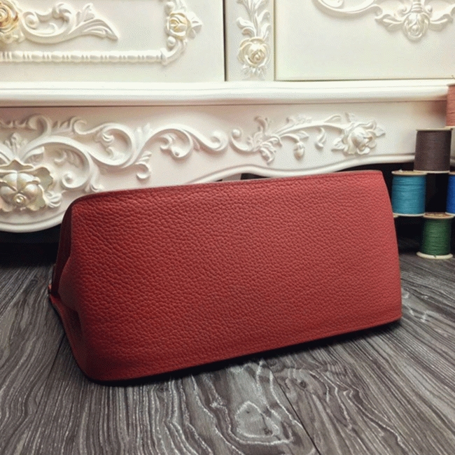 Large red fake Hermes Jypsiere 31cm handbag