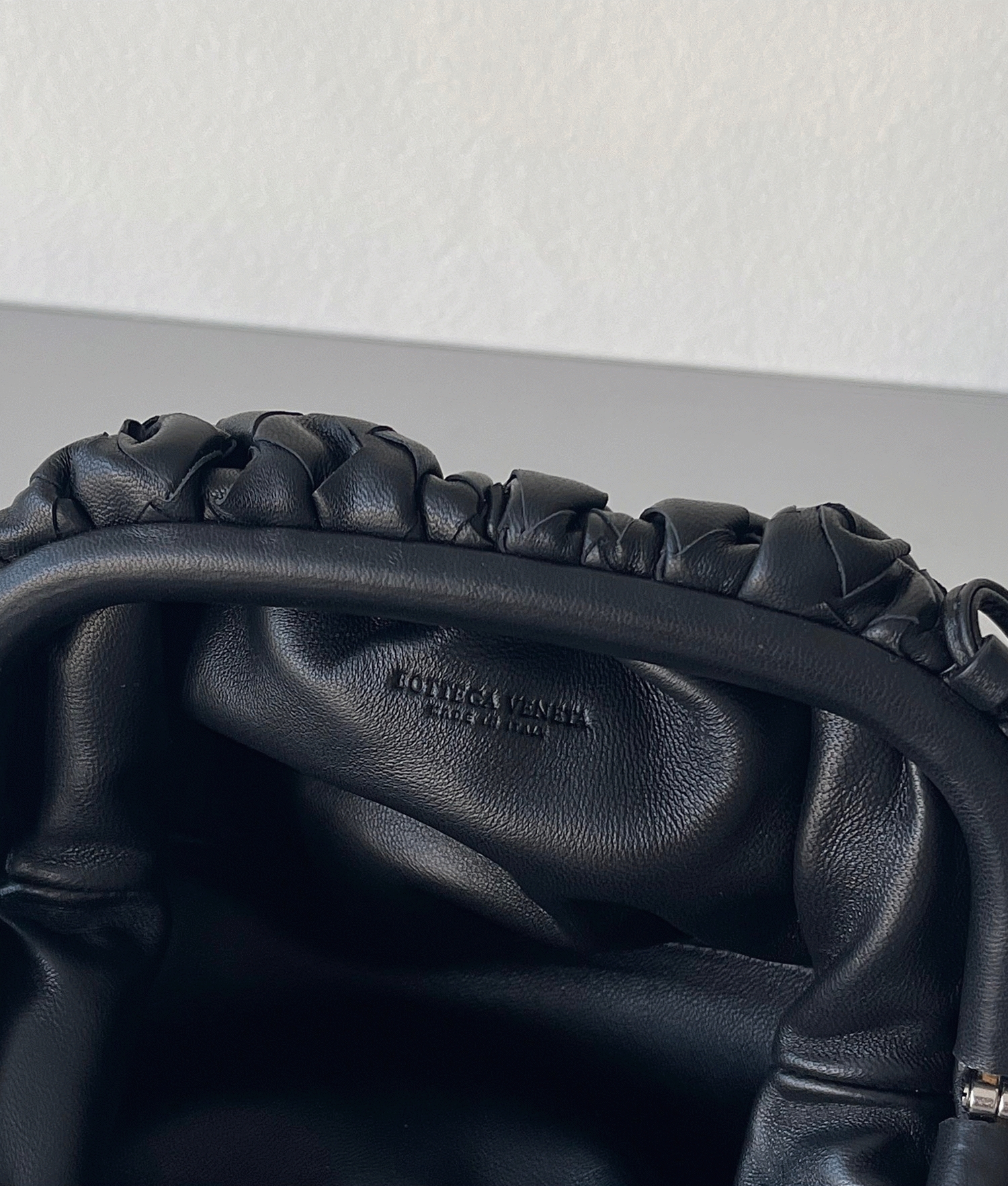 Knockoff Bottega Veneta Mini Pouch with Strap Black