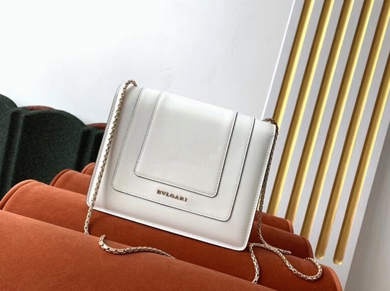Fake Bvlgari Serpenti Forever Small Crossbody Bag White Leather