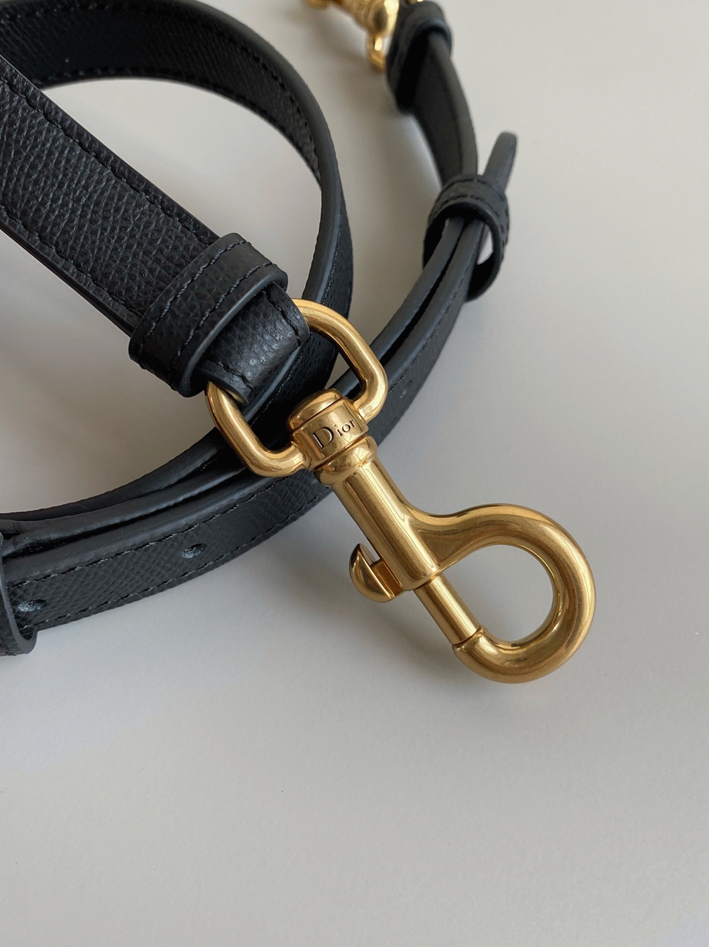 Dior Saddle Bag with Strap Fake in Black Grained Calfskin