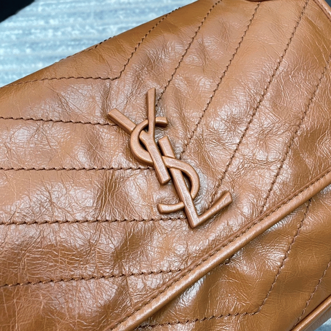 Fake Saint Laurent Niki Medium Chain Bag Brown