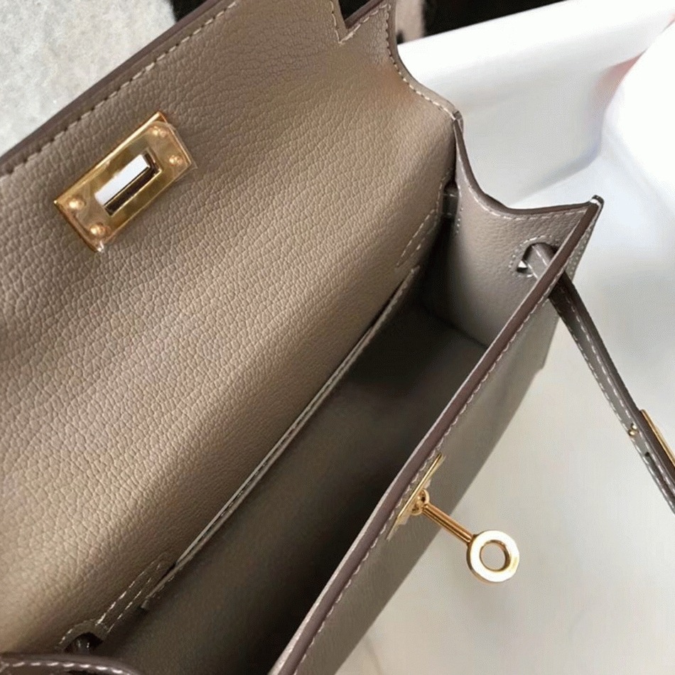 Hermes Kelly Mini II Bag Fake in Gris Asphalt