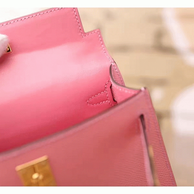 Pink Epsom Replica Hermes Kelly 20cm Graceful Bag