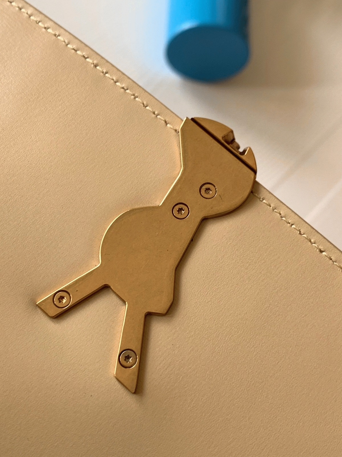 Fake Saint Laurent Medium Solferino Bag Beige Calfskin