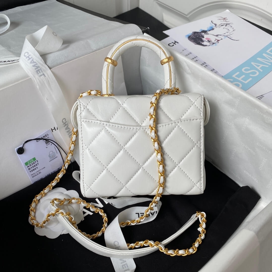 Chanel 23S handle cosmetic bag(high-end grade)