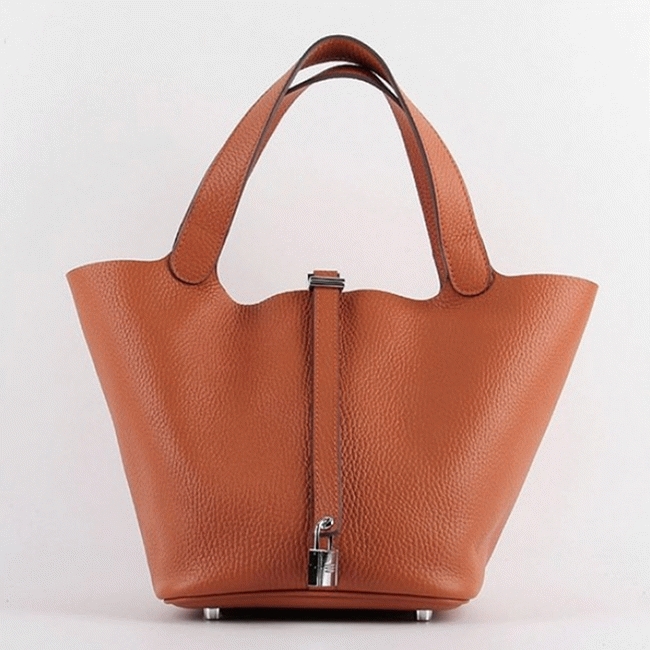 Orange knockoff Hermes Picotin Lock handbag