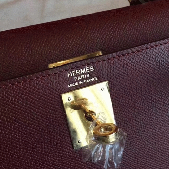 Bordeaux Epsom Copy Hermes Kelly Sellier 28cm Premium Handbag