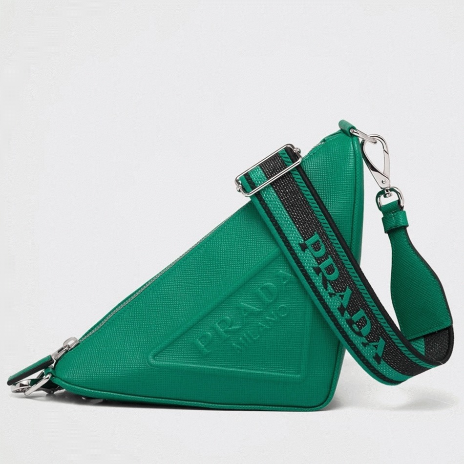 Prada Triangle Shoulder Bag Fake in Green