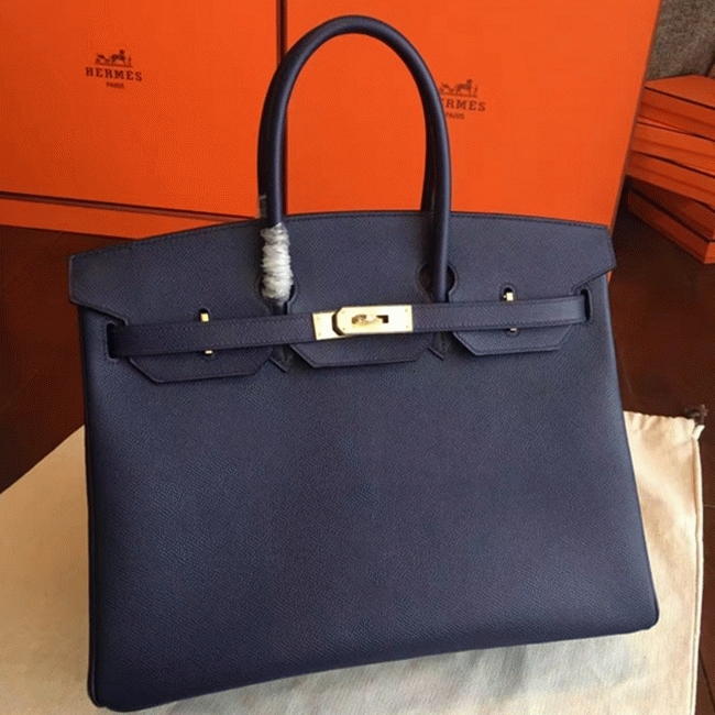 Sapphire Knockoff Hermes Birkin 35cm Elegant Tote
