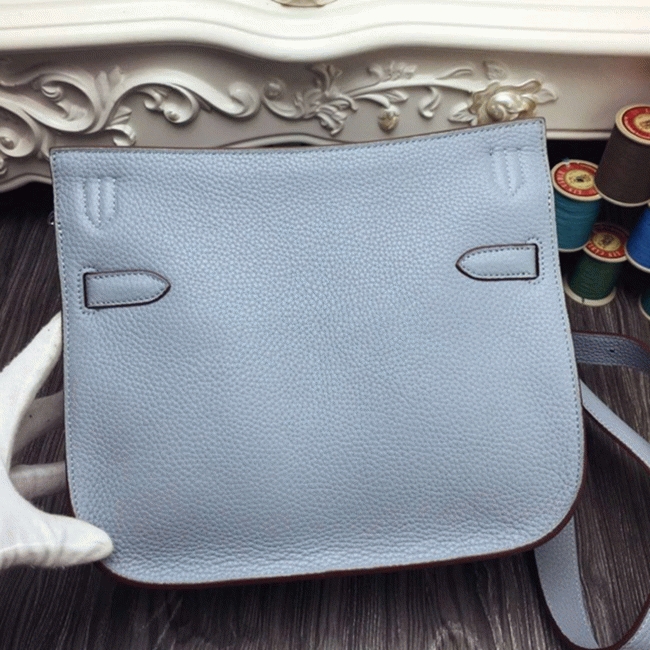 Blue lin fake designer Hermes Jypsiere 34cm handbag