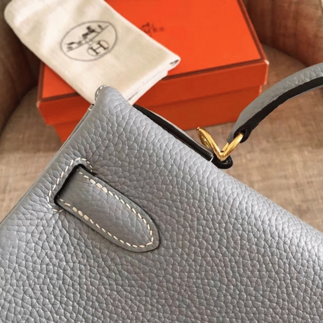 Blue Lin Clemence Replica Hermes Kelly Retourne 28cm Soft Tote