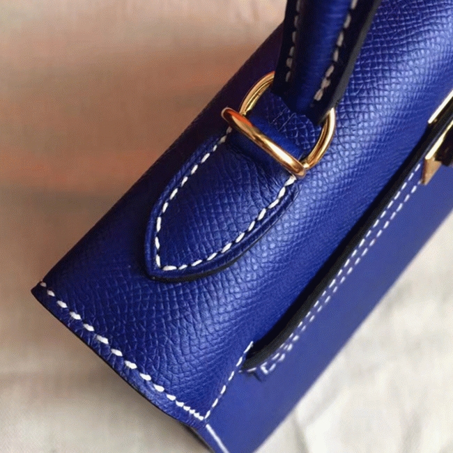 Electric Blue Epsom Fake Hermes Kelly 25cm Bold Purse