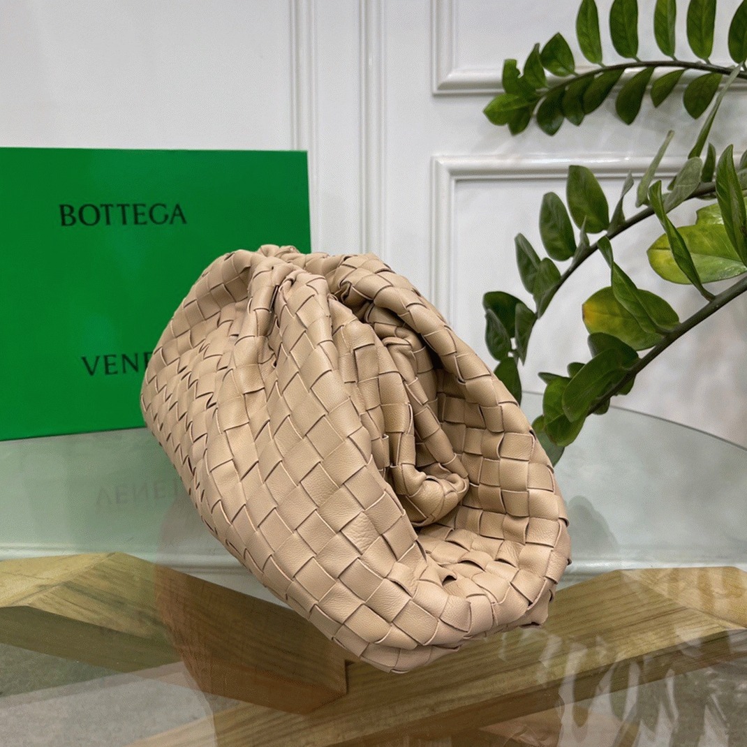 Fake Bottega Veneta Large Pouch Clutch Bag Beige