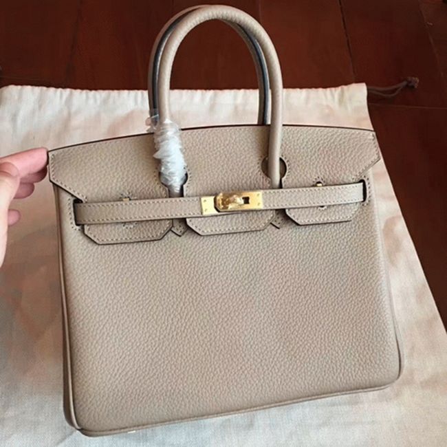 Fake Hermes AAAAA Grey 25cm Birkin Purse