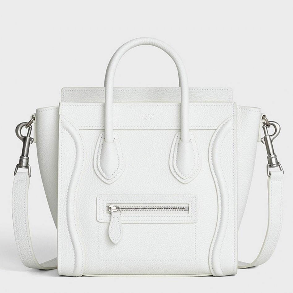 Celine Nano Luggage Tote Bag Replica in White