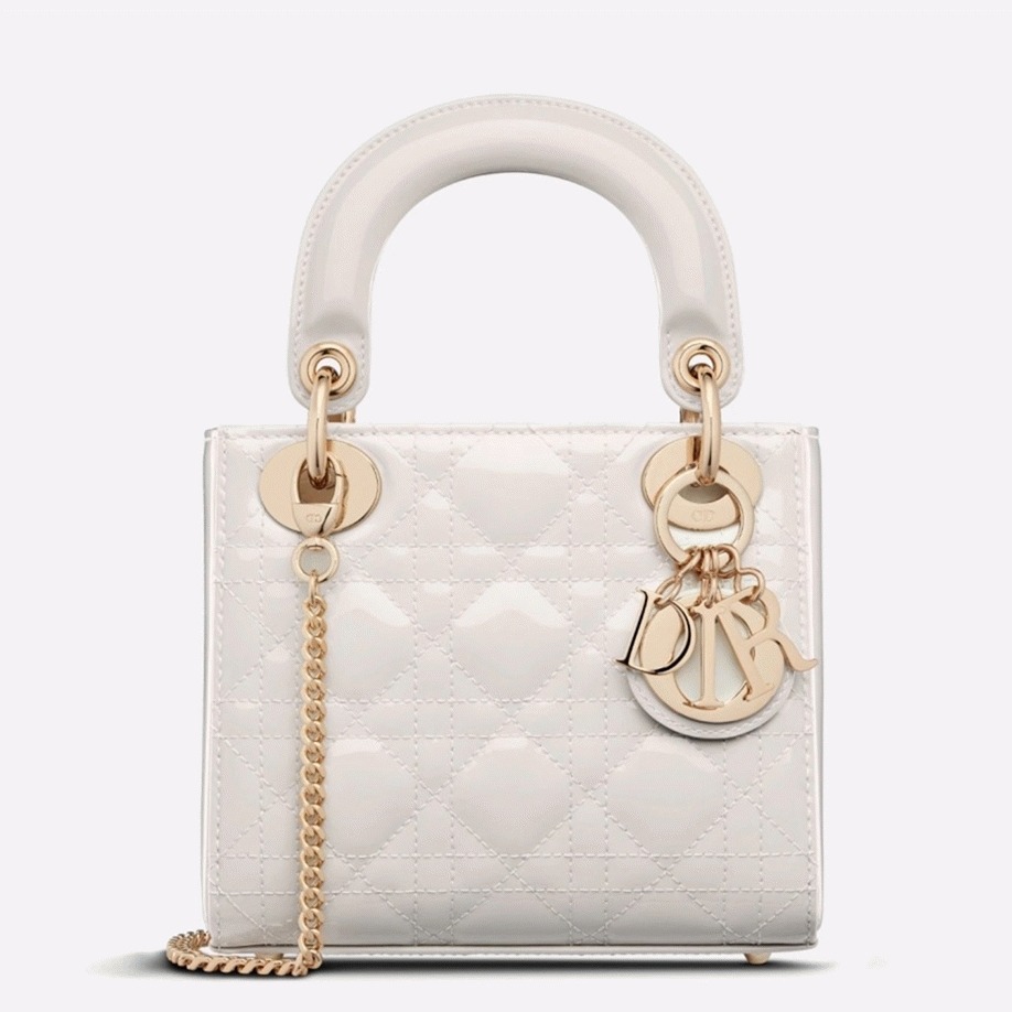 Dior Lady Dior Mini Chain Bag Imitation with Chain in White