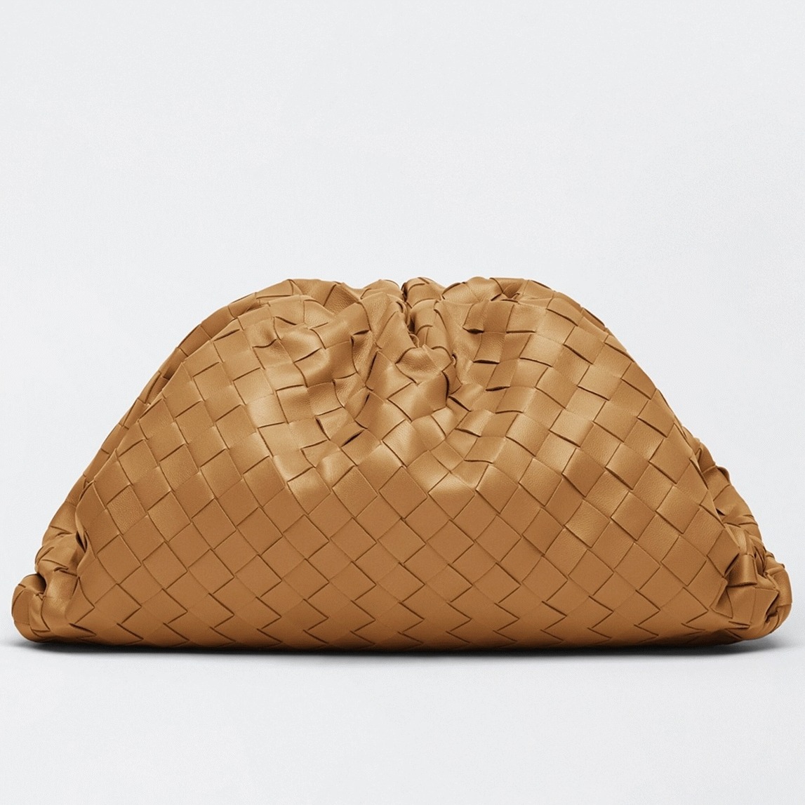 Replica Bottega Veneta Large Pouch Clutch Bag Caramel