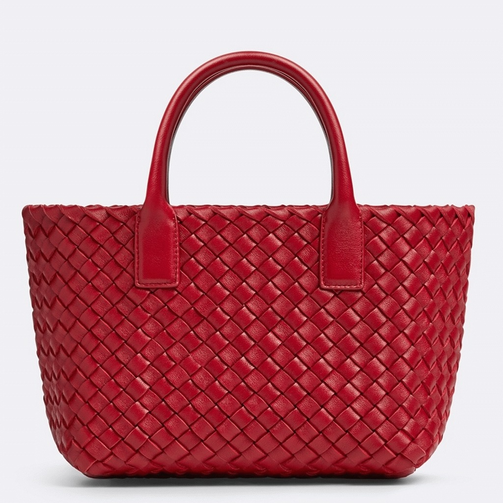 Top Quality Fake Bottega Veneta Cabat Mini Bag In Red Intrecciato Lambskin