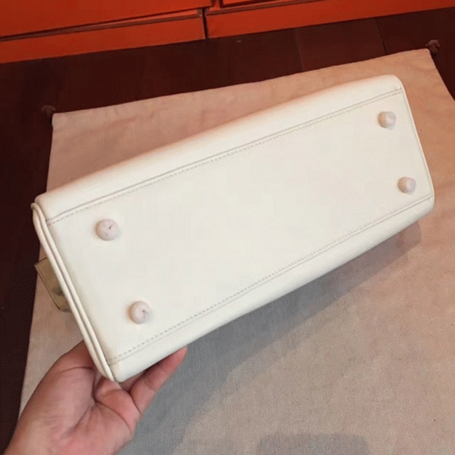Ivory Swift Fake Hermes Kelly Retourne 32cm Refined Purse