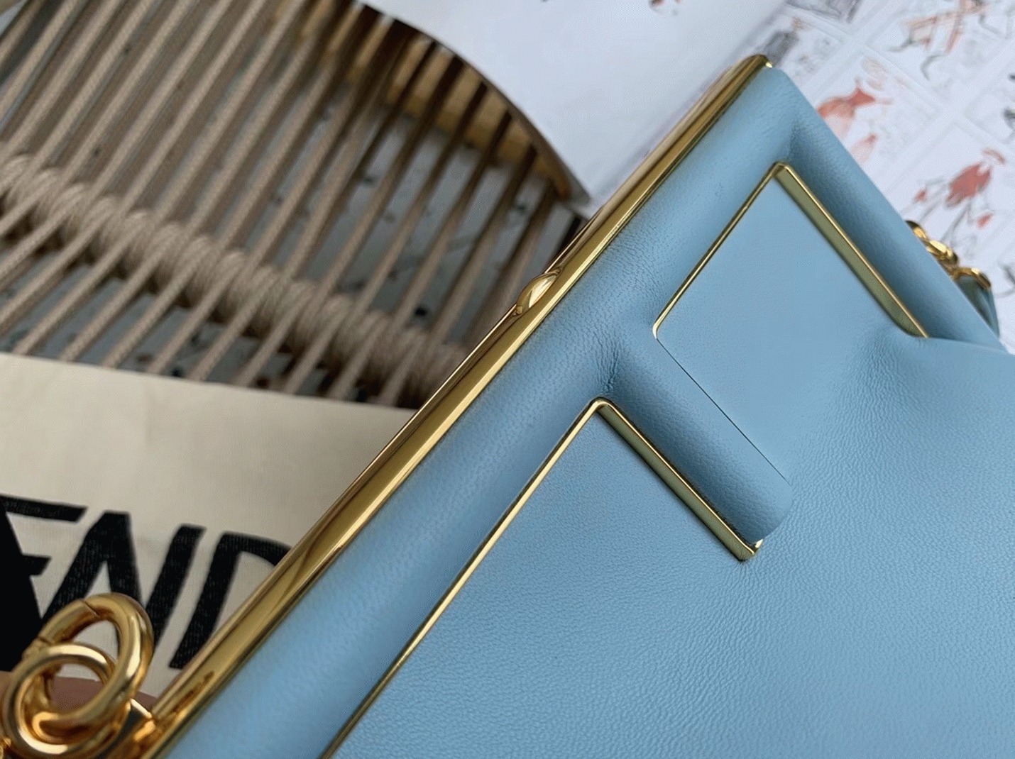 Top Quality Fake Fendi First Small Bag In Light Blue