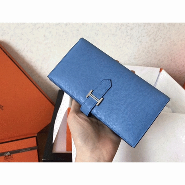 Blue Jean Epsom Replica Hermes Bearn Wallet