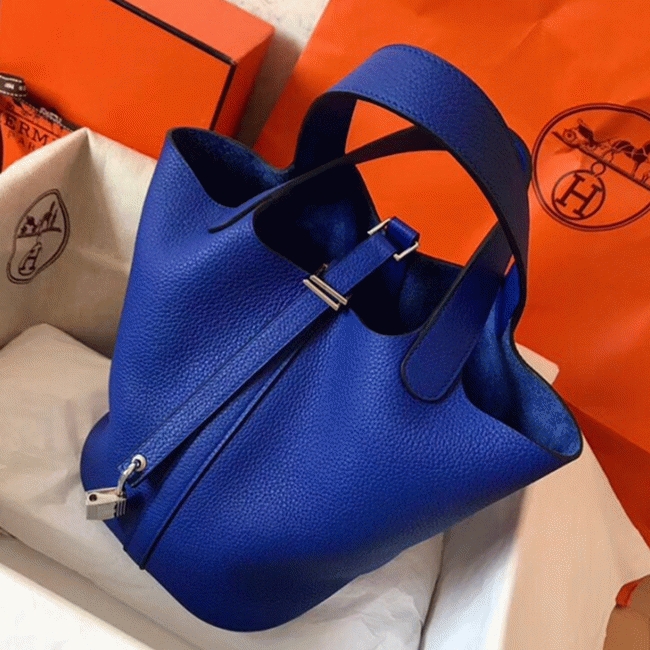 Electric blue knockoff Hermes Picotin Lock 18cm handbag