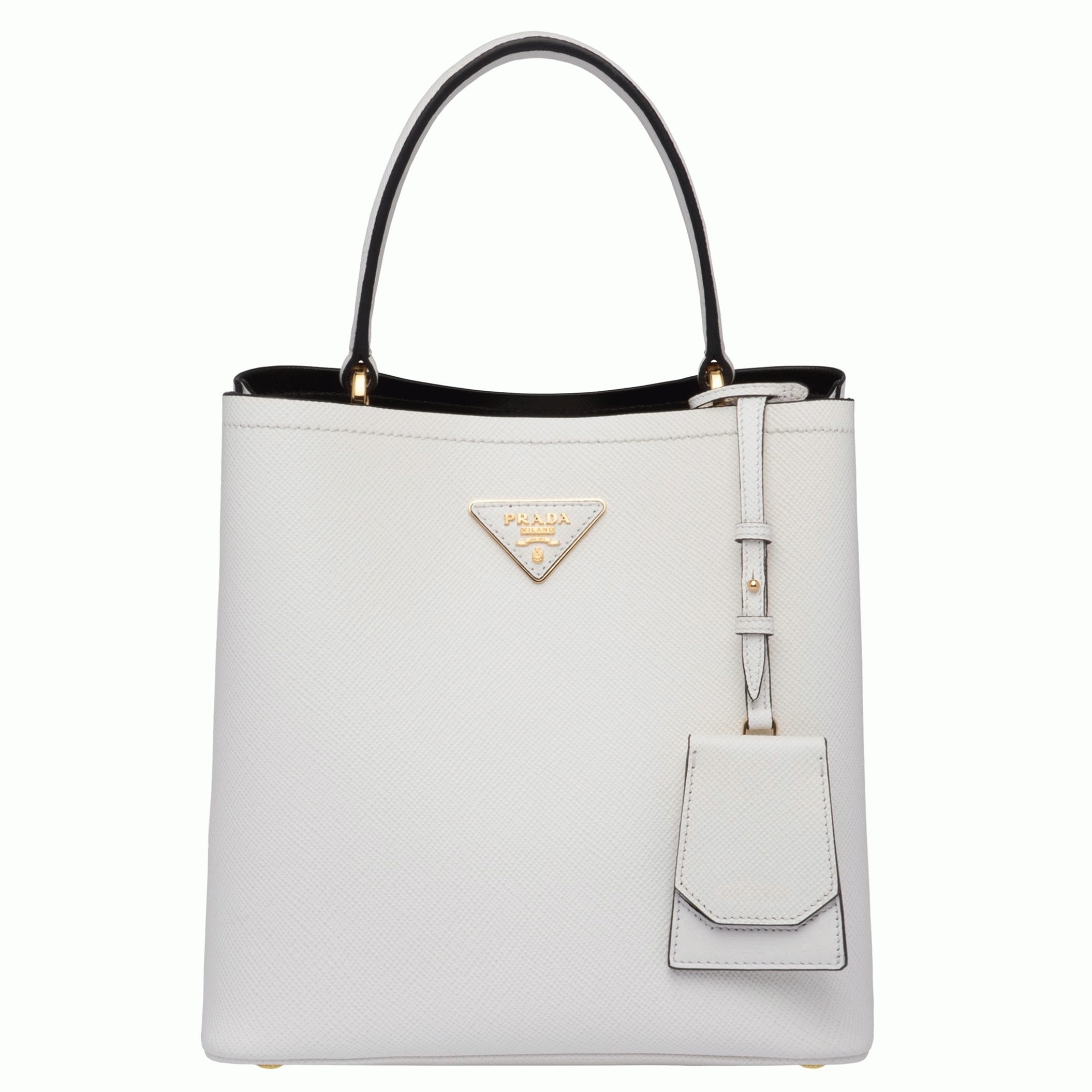 White Prada Medium Panier Bag Replica
