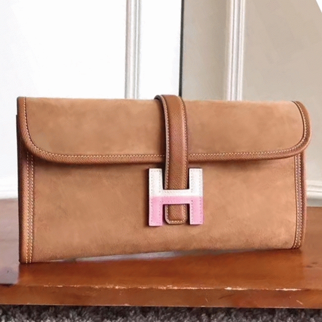Ocre Fake Hermes Jige Elan 29 Warm Hue Leather Bag