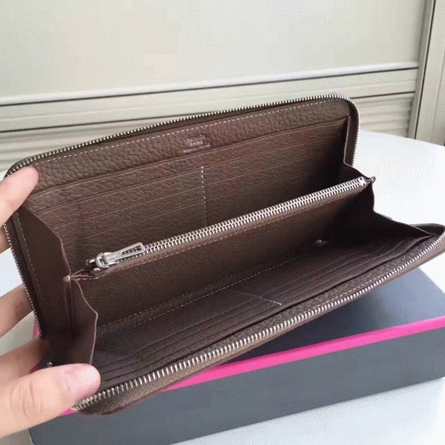 Etoupe Luxury Replica Hermes Wallet Azap Zipped