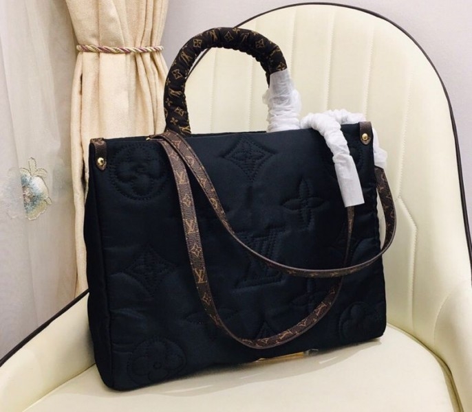 Louis Vuitton Econyl Regenerated Nylon Onthego GM Tote In Black