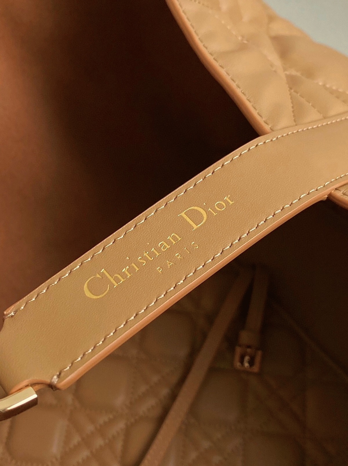 Dior Toujours Large Bag Fake in Brown Macrocannage Calfskin