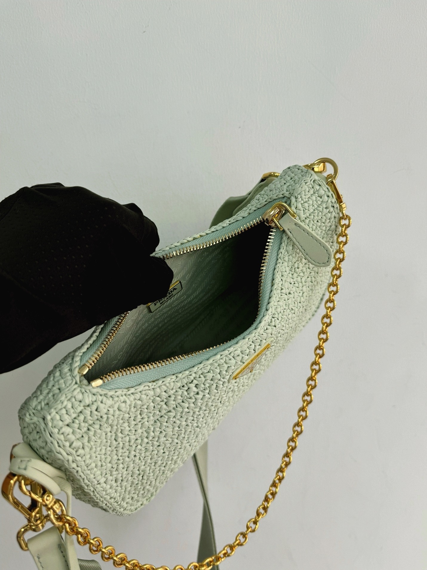 Prada Re-Edition Crochet Bag Replica in Aqua