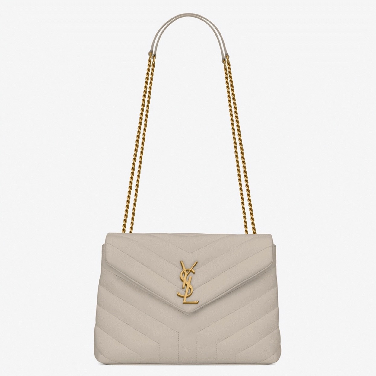 Replica Saint Laurent LouLou Small Chain Bag White