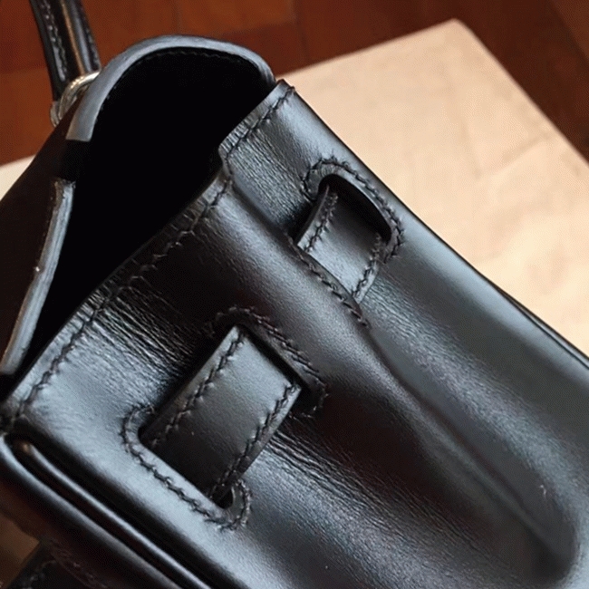 Black Replica Hermes Kelly Retourne 28cm Everyday Tote