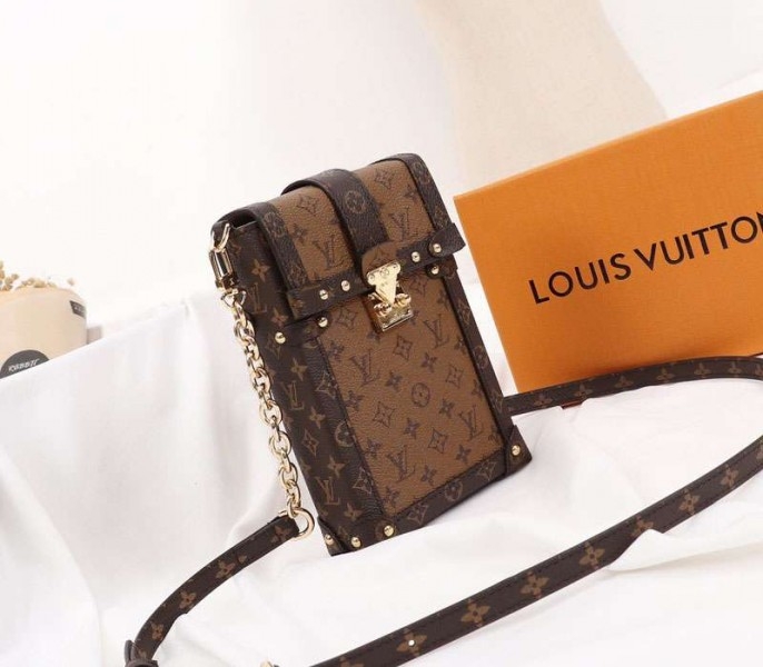 Louis Vuitton Monogram Reverse Canvas Vertical Trunk Pochette