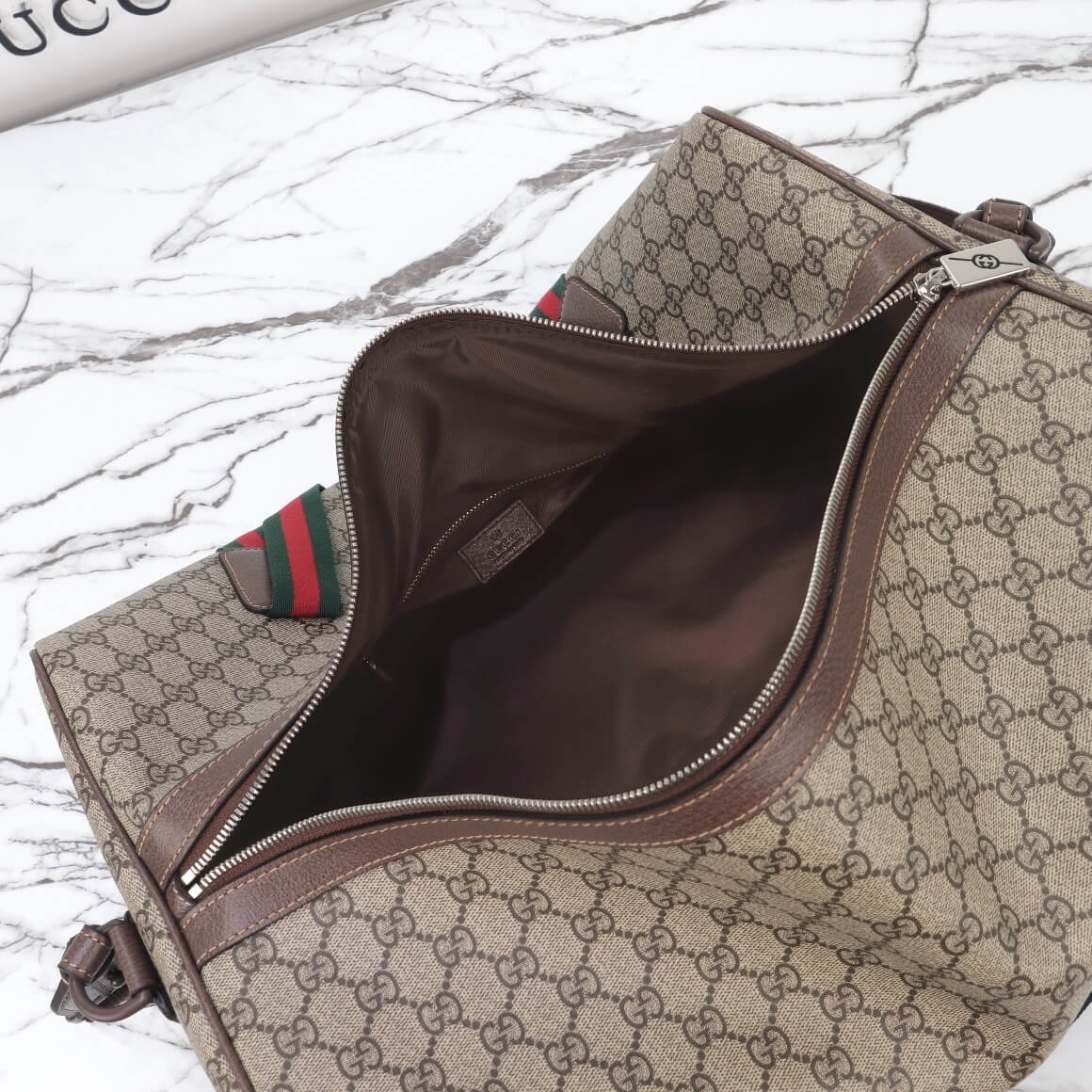 GUCCI BAMBOO 1947 JUMBO GG SMALL TOP HANDLE BAG