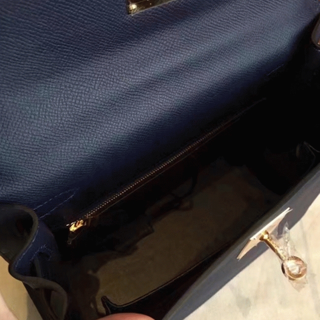 Sapphire Epsom Replica Hermes Kelly Sellier 28cm Luxe Purse