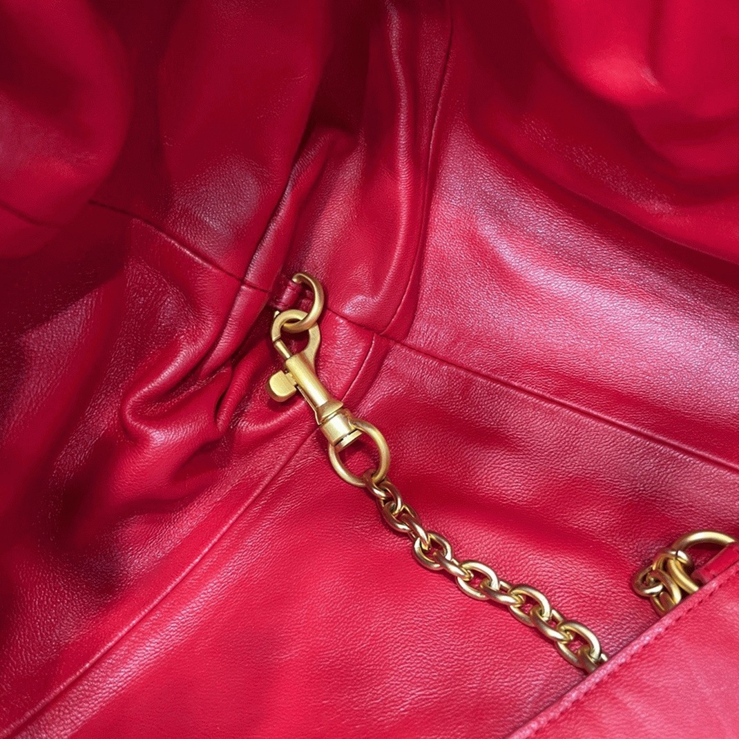 Fake Bottega Veneta Large Pouch Clutch Bag Red