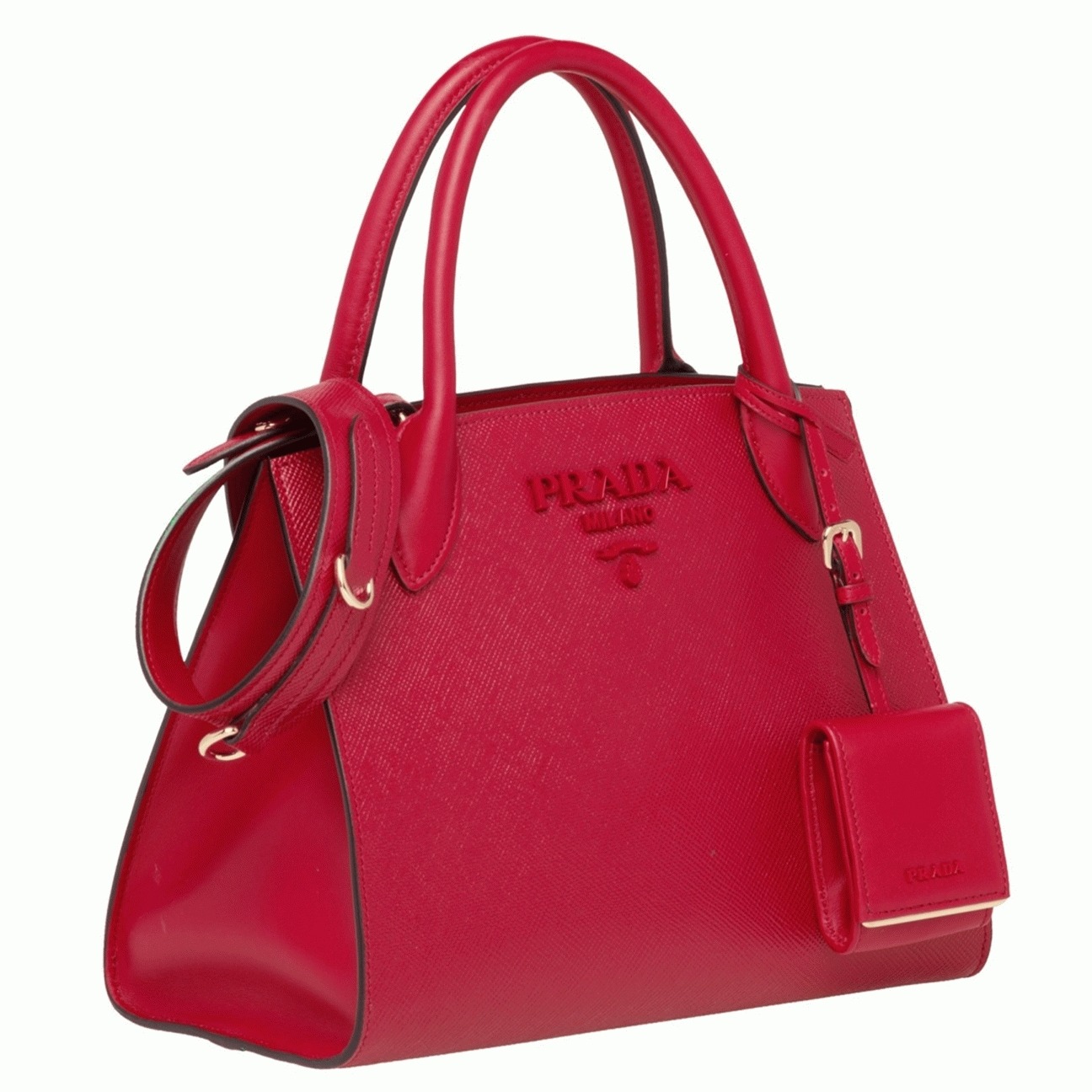 Prada Monochrome Small Bag Knockoff in Red