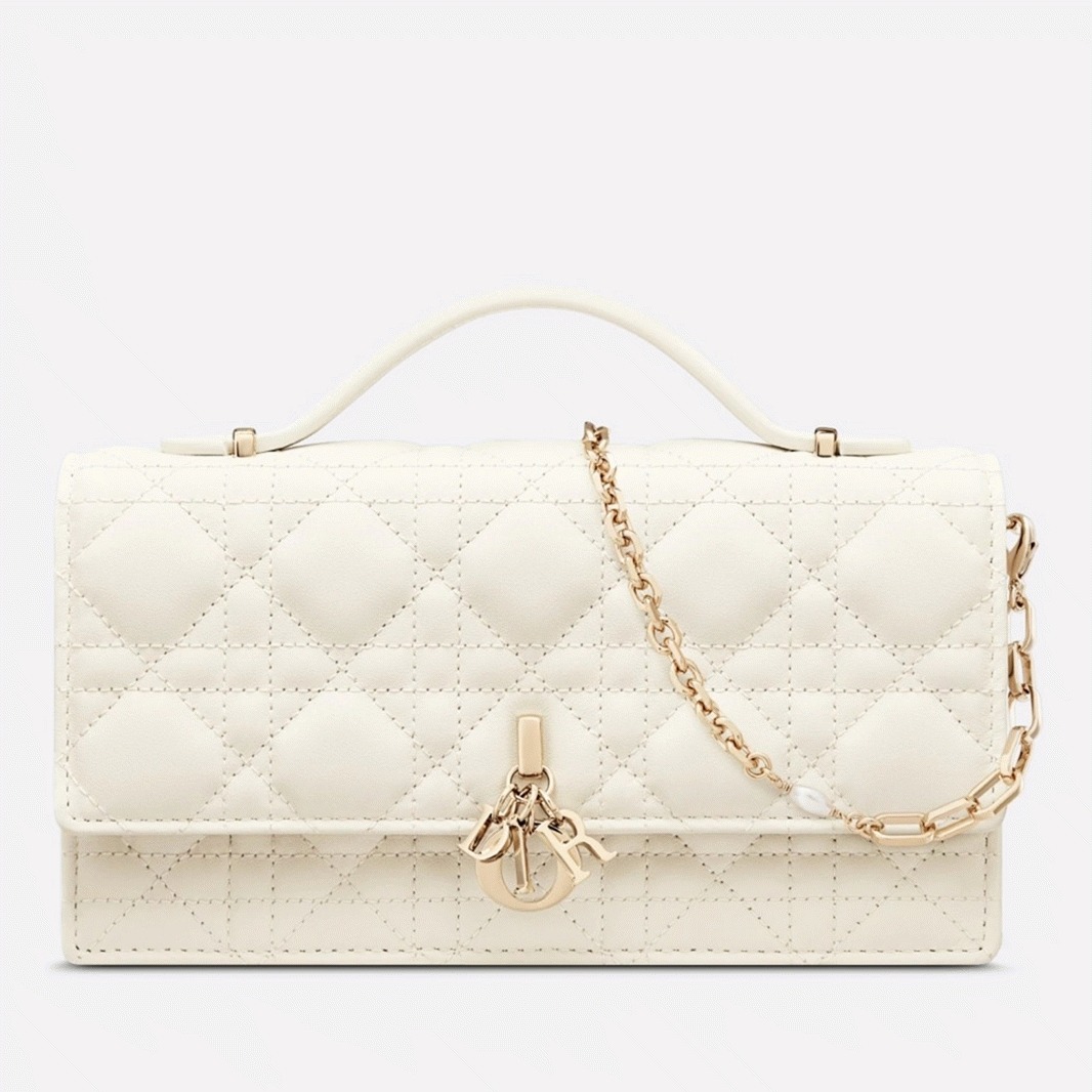 Dior Miss Dior Mini Bag Fake in White Cannage Lambskin