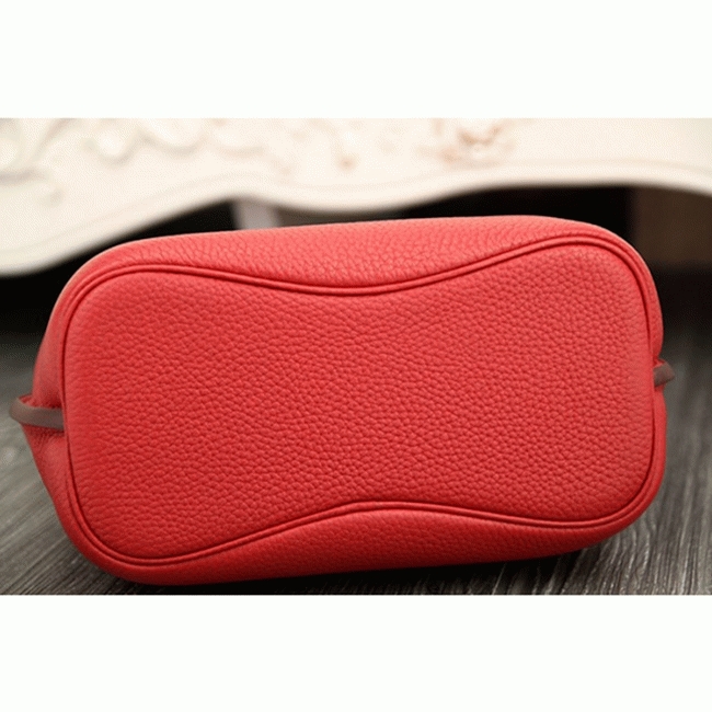 Red Leather Fake Hermes So Kelly 22cm Bold Color Purse