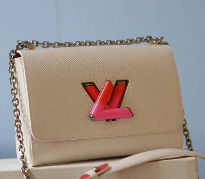 Louis Vuitton Epi Leather Twist MM Limited Edition Bag In Quartz White