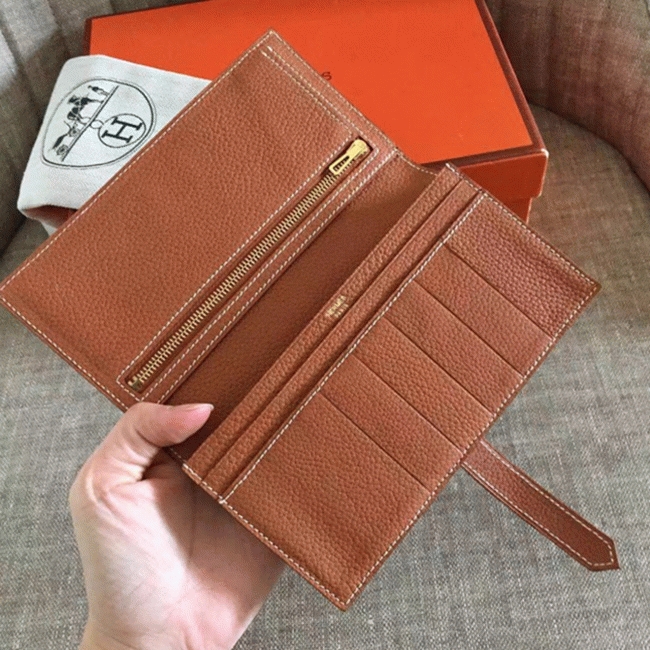 Brown Knockoff Designer Hermes Bearn Wallet